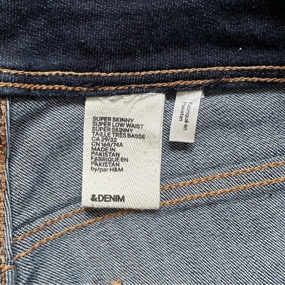 &Denim Super Skinny Jeans Dark Blue Denim - Size 29/32 - Picture 12 of 14